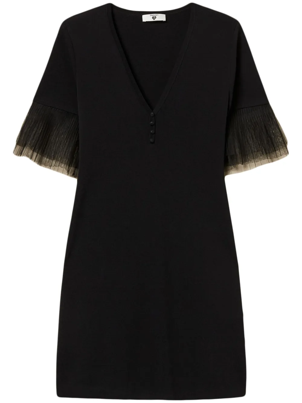 TWINSET tulle trim dress - Nero