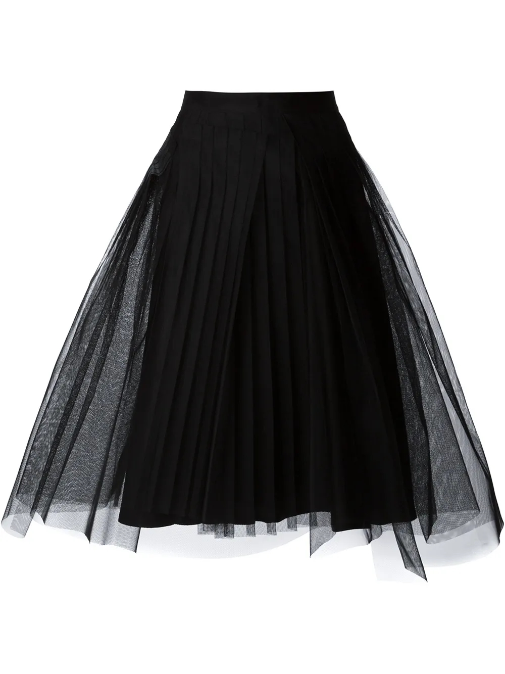 Noir Kei Ninomiya tulle pleated skirt - Nero