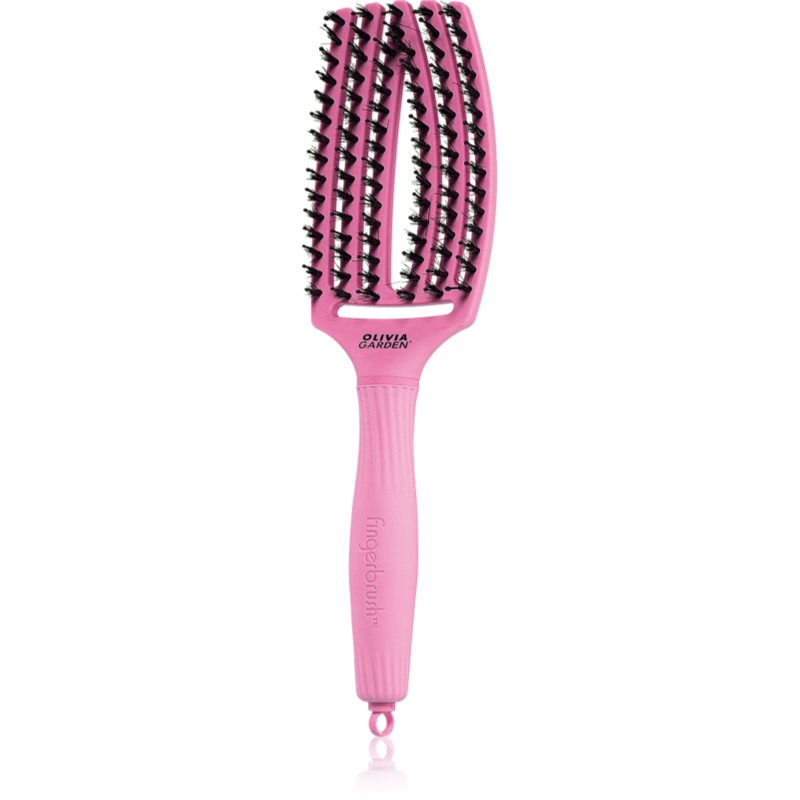 Olivia Garden Fingerbrush Boar & Nylon Spazzola Per Capelli Con Setole Di Nylon E Di Cinghiale Celestial Pink 1 Pz