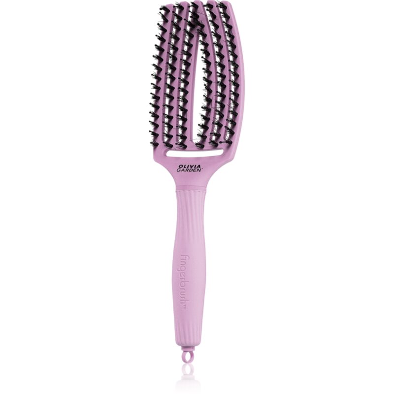 Olivia Garden Fingerbrush Boar & Nylon Spazzola Per Capelli Con Setole Di Nylon E Di Cinghiale Ethereal Lavender 1 Pz