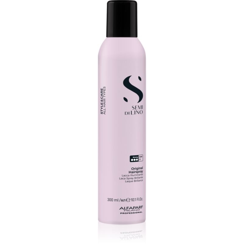 Alfaparf Milano Semi Di Lino Style&Care Original Hairspray Lacca Per Capelli Forte Per La Brillantezza Per Tutti I Tipi Di Capelli 300 Ml