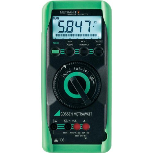 Gossen Metrawatt Metrahit 2+ Multimetro Manuale Calibrato (Laboratorio Accreditato A Batterie), Display Digitale Cat Iii 600 V (Cou