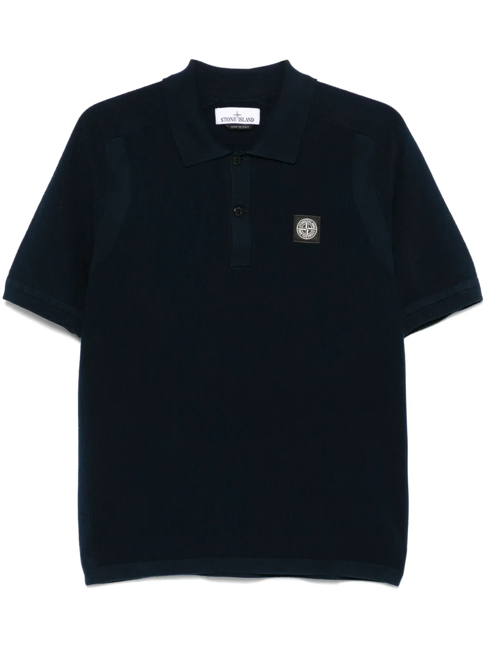 Stone Island waffle-knit polo shirt - Blu
