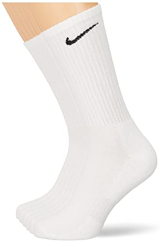 Nike Calzini “U Nk Everyday Cush Crew”, Di Colore Bianco, Nero E Grigio, In Confezione Da 3 Paia Bianco 38-42