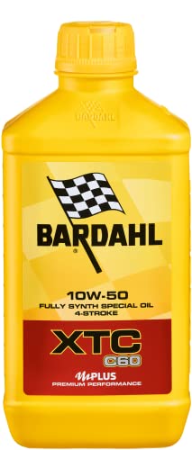 Bardahl - Olio Motore Xtc C60 10W-50 Per Moto 4 Tempi, Contrasta La Formazione Dei Depositi Garantendo La Massima Pulizia Del Motore, 100% Sintetico,