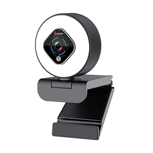 Angetube Webcam Con Funzione Zoom - 1080P Streaming Media Web Cam Con Doppio Microfono Con Zoom Digitale A 5- Livelli Utilizzato Per Chat Video E Vide