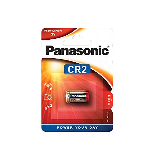 Panasonic Cr2 Batteria Al Litio Cilindrica Per Dispositivi, 3V, Confezione Da 1, Rosso Oro
