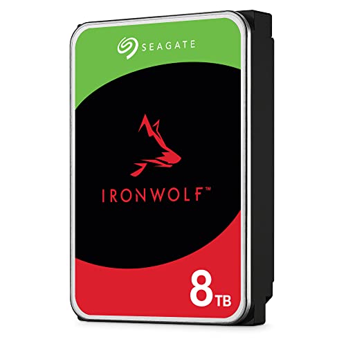 Seagate Ironwolf, 8Tb, Hard Disk Sata Da 6Gbit/S, Hdd, Cmr 3,5" 7.200 Rpm, Cache Da 256 Mb Per Nas Con Sistema Raid, 3 Anni Rescue Services (St8000Vn0