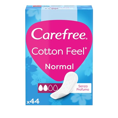 Carefree Salvaslip Cotton Feel Normal Senza Profumo, Salva Slip Donna 100% Traspiranti Per Tutti I Tipi Di Slip, Proteggi Slip Senza Profumo Che Si Ad