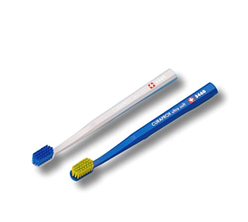 Curaprox Cs5460 Handzahnbürste Ultra Soft, 2 Stück, (Farblich Sortiert, Farbe Nicht Wählbar), Sehr Weiche Zahnbürste, Toothbrush