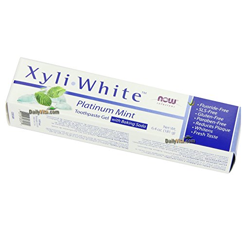 Now Foods Xyliwhiteplatinum Mint Toothpaste Gel W/Baking Soda - 6.4 Oz. By Now