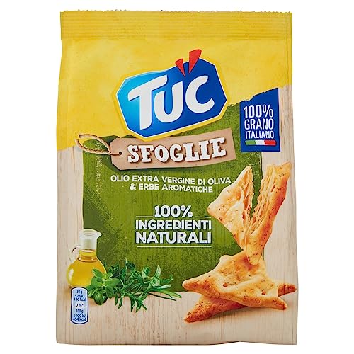 Tuc Sfoglie, Olio Extravergine Di Oliva & Erbe Aromatiche, Triangolini Sottili E Croccanti Cotti Al Forno, 170G