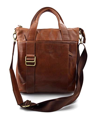 Italianhandbags Borsa Uomo Tracolla Vera Pelle Postino Marrone Borsello Uomo Cartella Pelle