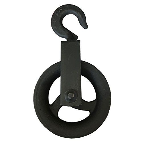 Benson Tools Ib10432 Umlenkrolle 110Mm Metallguss Baurolle Handaufzug Seilrolle Mit Haken Hebehaken, Multicolour