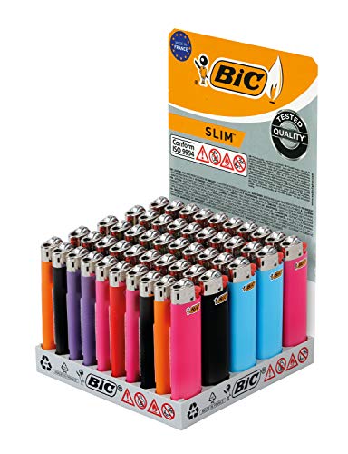 50 Accendini Bic Medio Slim Opa J23 Lighter 830612