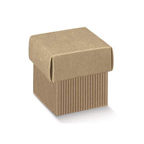 Publilancio Srl 10X Onda Avana Scatola Bomboniera Fondo E Coperchio 10X10X12 Cm