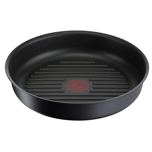 Lagostina Ingenio Mineralis Green Grill 26 Cm, Grill Antiaderente In Alluminio Pressofuso Con Manico Amovibile, Indicatore Di Cottura Thermosignal E F