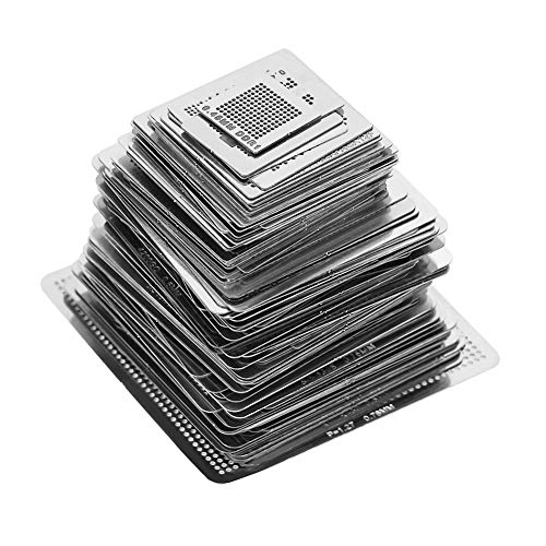 Stencil Bga Reballing, 130 Pezzi Bga Universal Reballing Rework Stencil In Rete Modello In Acciaio Mesh Directly Heat Set Kit 6 Taglie Diverse, Non Fa