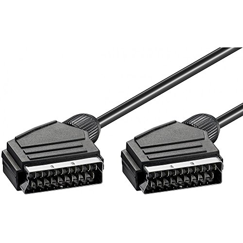 Goobay 11702 - Cavo Di Collegamento Scart, Nichelato, Nero, 1,5 M, Lunghezza Del Cavo, 7 Mm, Diametro Di 7 Mm