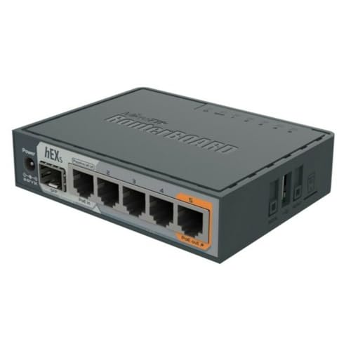 Mikrotik Hex S Ethernet Nero – Router (10,100,1000 Mbit/S, 10/100/1000Base-T (X), Nero, 256 Mb, 11 W, Cc)