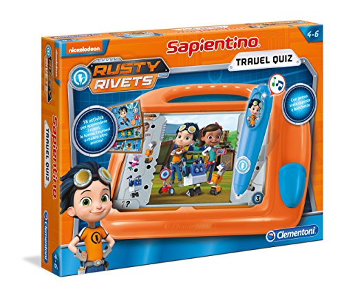 Clementoni - 16110 - Travel Quiz Rusty Rivets - Made In Italy - Gioco Educativo Bambino 3 - 6 Anni, Elettronico Parlante Italiano Con Batterie