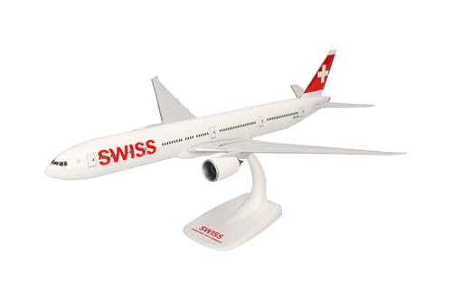 Herpa Modello Di Aereo Swiss International Air Lines Boeing 777-300Er Scala 1:200 - Snap-Fit, Pezzo Da Collezione, Miniatura Deco, Statuetta Con Suppo