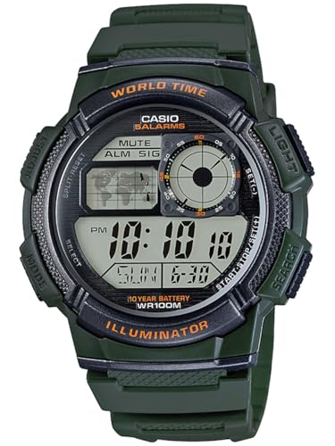 Casio - Sveglia Con Movimento Al Quarzo Giapponese, Per Uomo, Ae-1000W-3Avdf, Diametro: 119 Mm