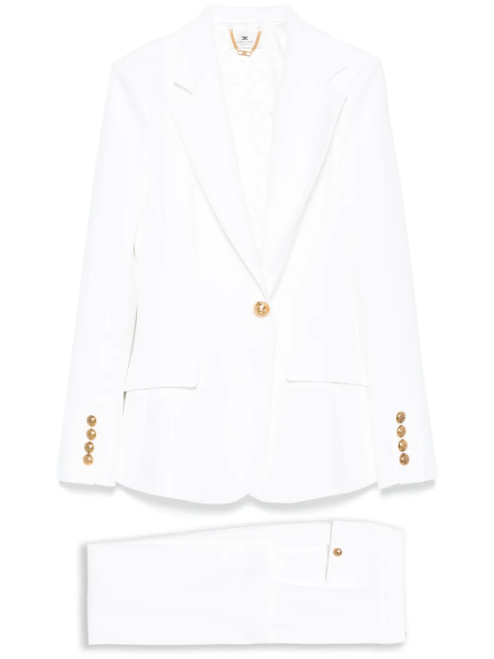 Elisabetta Franchi single-breasted trouser suit - Bianco