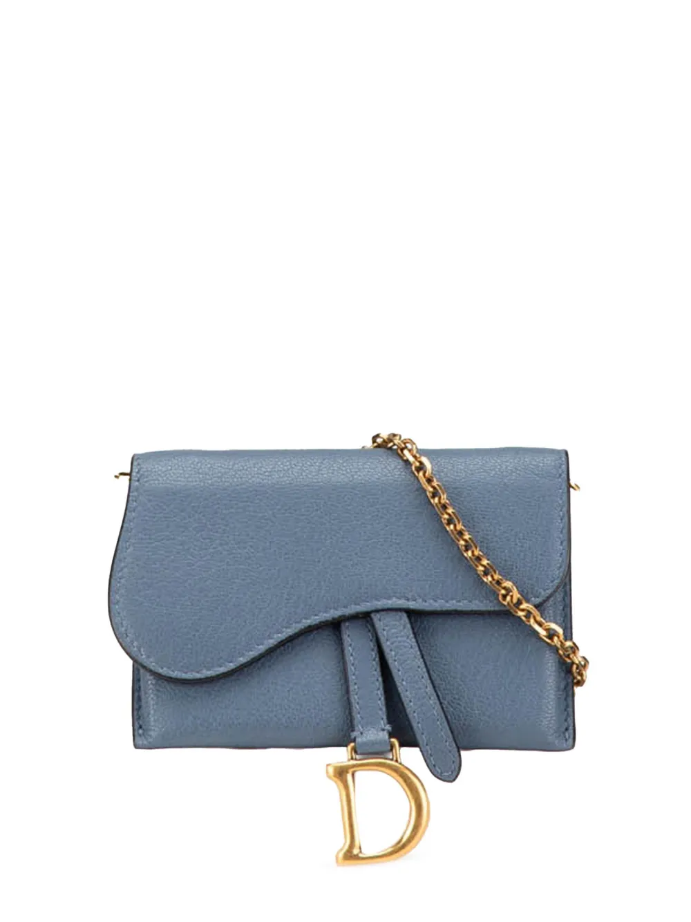 Christian Dior Pre-Owned 2020 Nano Goatskin Saddle Chain Pouch crossbody bag - Blu