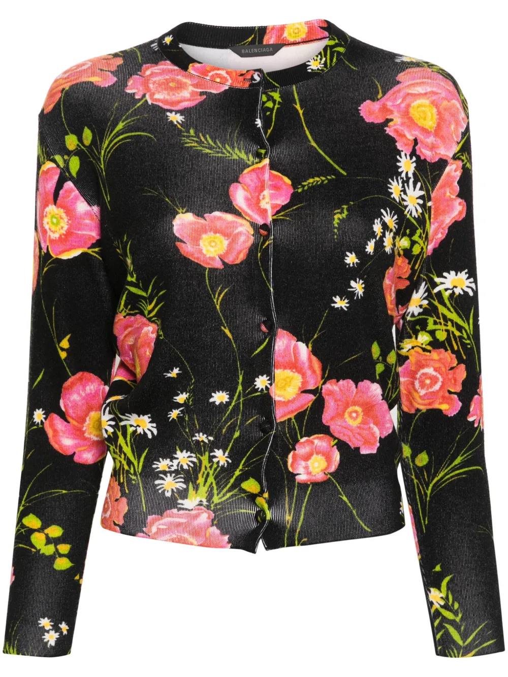 Balenciaga Cardigan a fiori - Nero