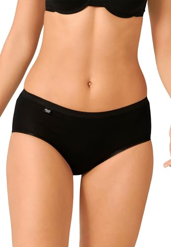 Sloggi Basic Midi 4-6-8 Pezzi Slip Donna In Cotone Basic+ Mutande Donna Slip Donna Midi B24 (46, 6 Pezzi.Nero)