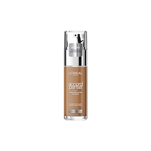 L'Oréal Paris Fondotinta Liquido, Incarnato Uniforme E Illuminato, Finish Naturale, Per Tutti I Tipi Di Pelle, Formula Con Acido Ialuronico, Accord Pa