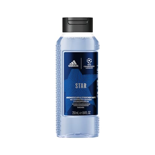 Adidas Uefa Star Edition, Gel Doccia Bagnoschiuma Uomo, Formula Vegana, 250Ml