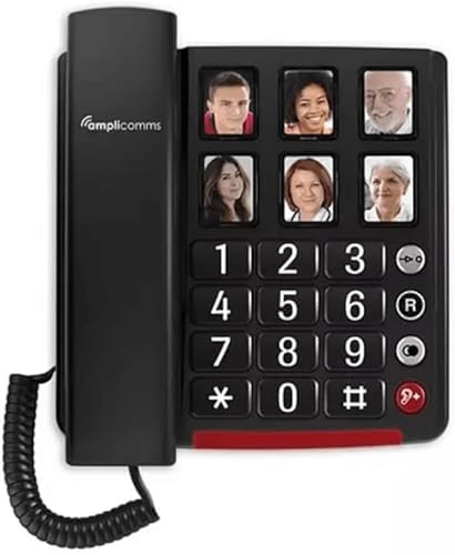 Telefono Per Anziani Tasti Grandi Amplificatore Audio 40 Db 6 Tasti Fotografici Programmabili Compatibile Apparecchi Acustisici Slr Volume Forte Led V