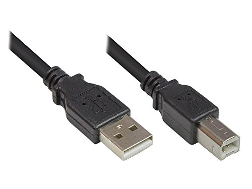 Good Connections – 2510 – 025 Porta/Cavo Per Stampante Usb 2.0 A Maschio A Maschio B, 0,25 M Grigio Nero 0,50 M