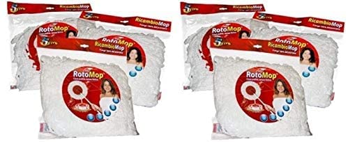 Ricambio Panno Tondo 6 Pezzi In Microfibra Per Rotomop Super Five Gira Strizza 360