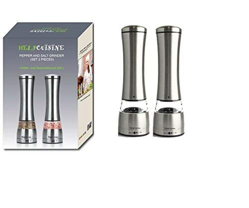 Helpcuisine® Macina Pepe E Sale, Macinino Manuale Per Pepe E Sale E Spezie, Realizzato In Acciaio Inox Di Alta Qualità (Meccanismo In Ceramica), Desig