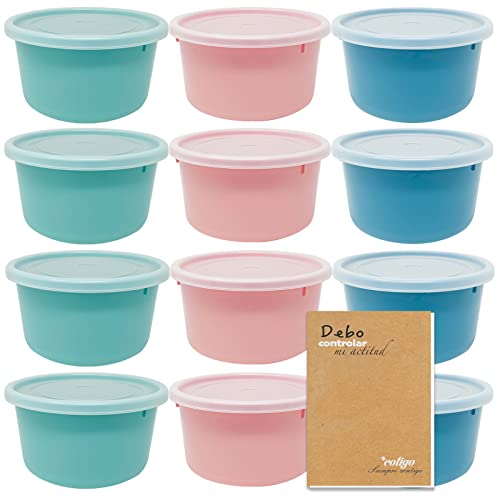 Codil - Set Di Contenitori In Plastica Per Alimenti, Rotondi, Riutilizzabili Senza Bpa, Con Coperchio, Adatti Per Lavastoviglie Microonde E Congelator