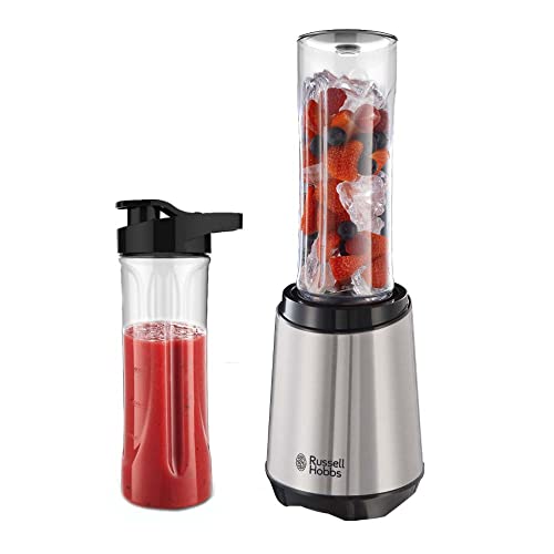 Russell Hobbs Frullatore Elettrico Smoothie - Robot Da Cucina E Frullatore Portatile -Motore Potente Da 23.500 Giri-Min, Acciaio Inox Con 2 Contenitor