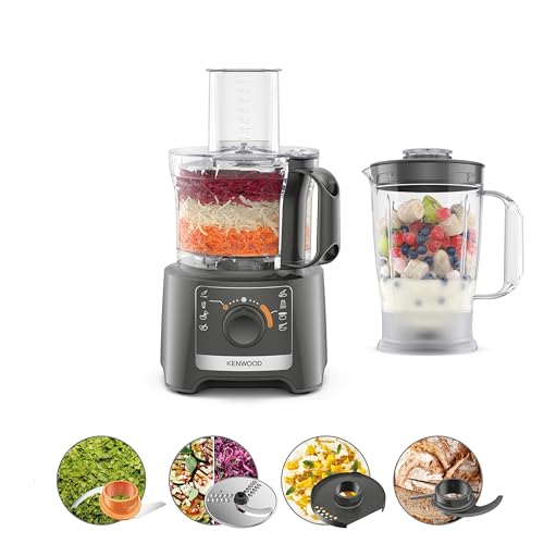 Kenwood Multipro Compact Fdp31.170Gy, Robot Tritatutto Da Cucina Con 2 Velocità + Pulse In Dotazione Frullatore Da 1,2L, Ciotola Da 2.1L, Per Tritare,