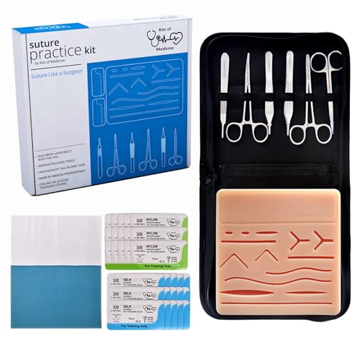 Kit Di Sutura | Corso Video Di Suture 9 Video In Italiano | Kit Pratica Di Sutura Completo Per Studenti Di Medicina, Veterinari | Cuscinetto Per Sutur