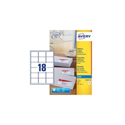 Etichette adesive per indirizzi-Avery-Quick Dry-18 etichette-25 fogli