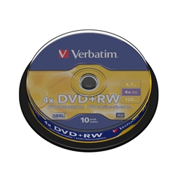 DVD+RW Spindle Verbatim - 4 7 Gb - 4x - conf. 10