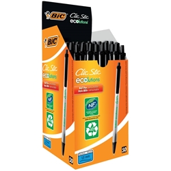 Penna ecologica a scatto Bic ECOlutions Clic Stic-1 mm-nero-conf. 50