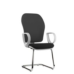 Sedia conferenza Hubble Grafix Unisit - similpelle - nero