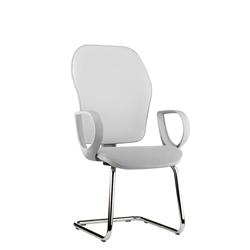 Sedia conferenza Hubble Grafix Unisit - similpelle - bianco