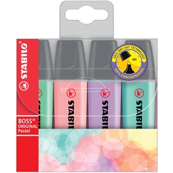 Evidenziatore Stabilo Boss Pastel - assortiti - 70/4-2  - conf.4