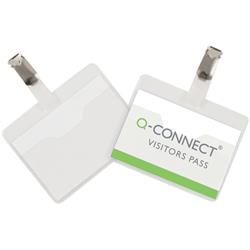 Portabadge Q-Connect plastica 90x60 mm clip apertura superiore conf.25