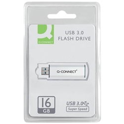 Flash Drive Q-Connect Slider USB 3.0 argento/nero 16 GB KF16369