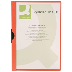 Cartellina con clip Q-Connect PVC 22x30 7 cm rosso - conf. 25